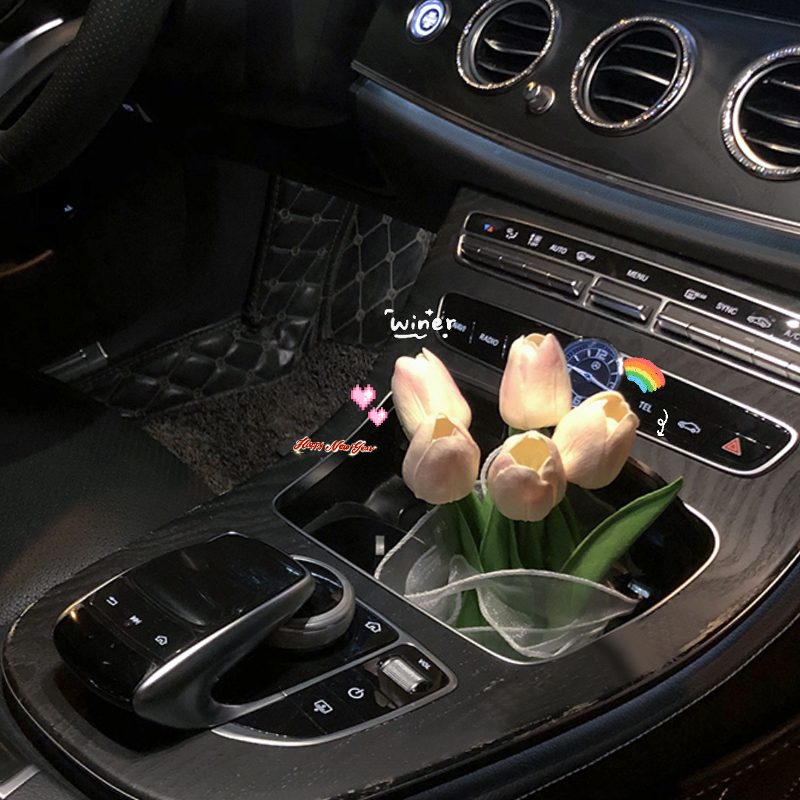 車載鬱金香花束ins風汽車中控台擺件網紅車內裝飾品仿真小眾禮榕