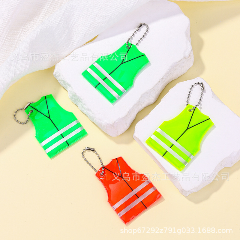 Amazon cross-border reflector colgante PVC bolsas escolares llaveros de viaje de noche seguro portátil versátil