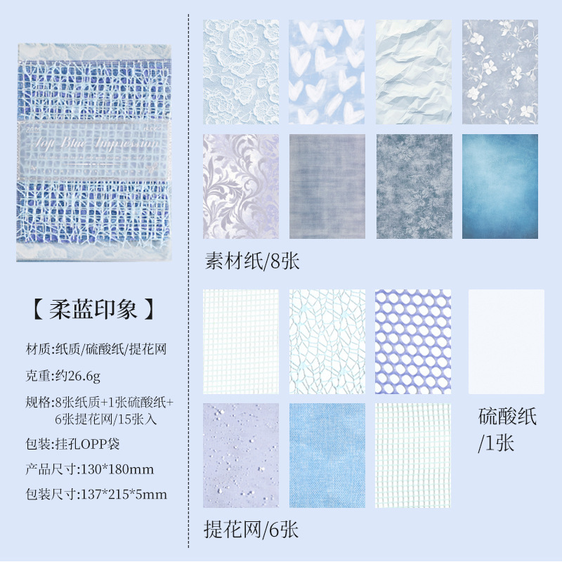 3 Impresión azul suave