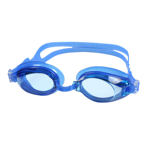 Swimming Goggles High Definition Waterproof Anti-Fog Swimming Goggles for Men and Women Large Frame Electroplated Strap Earplugs Goggles with Cap No Nearsightedness