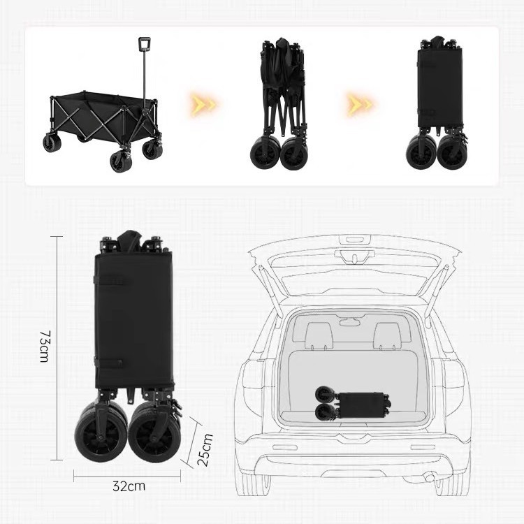 屋外キャンプ車の新型キャンプ車は折りたたみ可能なピクニックキャンプ車のカートに屋台を置くカートは折りたたみ可能です。|undefined