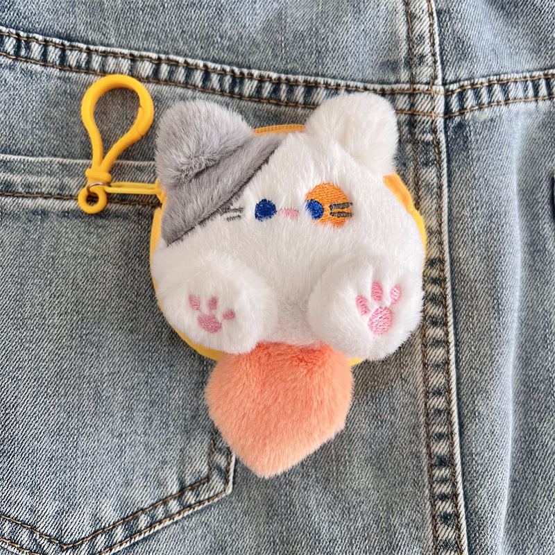 둥근꼬리고양이 동전지갑/그레이