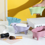 立体仿真浴缸陶瓷肥皂碟可爱云朵彩色台面沥水肥皂盒不积水香皂碟