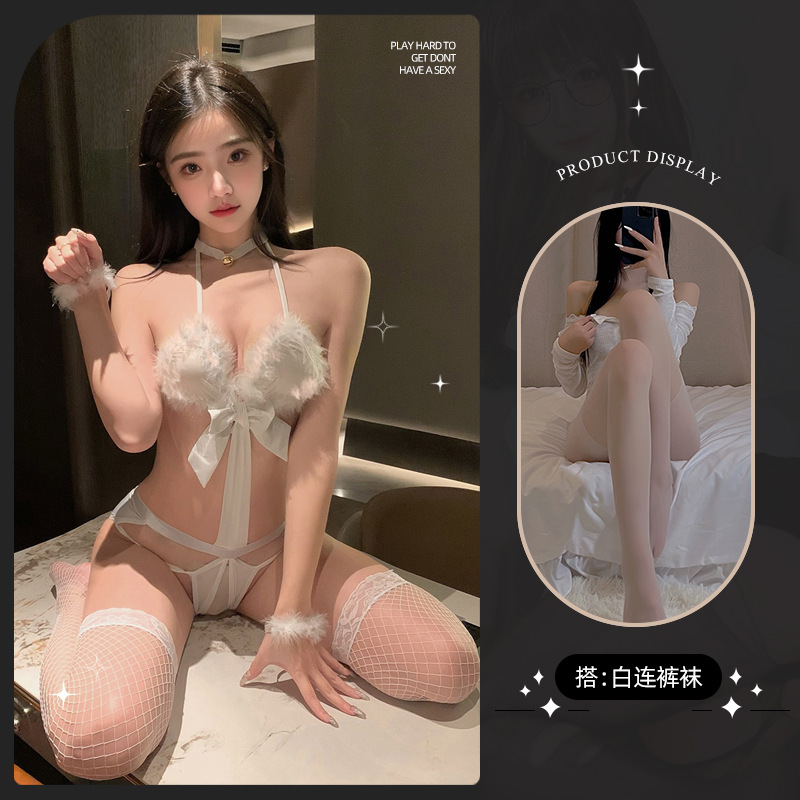 백설 공주 고양이 여성의 세트 화이트 팬티 스타킹