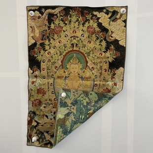 A generation of embroidery Thangka painting core antique nostalgic figure portrait embroidery Thangka porch Maitreya Bodhisattva