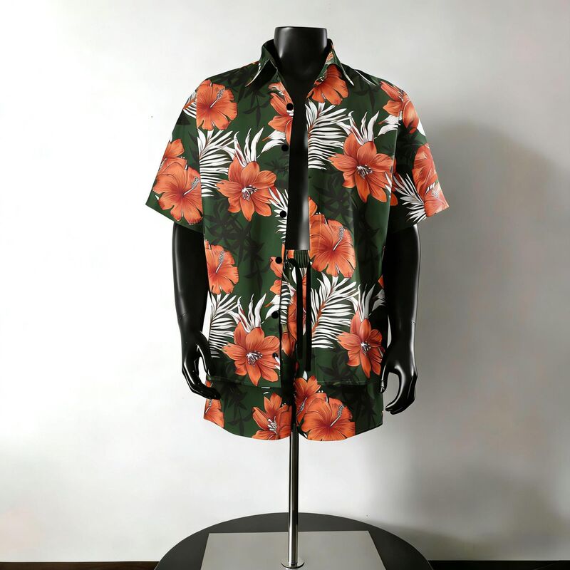 Hawaiian Style Shirt Set for Men, Summer Vacation, Cheap Short-Sleeved Shorts, Beach Floral Shirt Wholesale Hawaiian Style Shirt Set for Men, Summer Vacation, Cheap Short-Sleeved Shorts, Beach Floral Shirt Wholesale