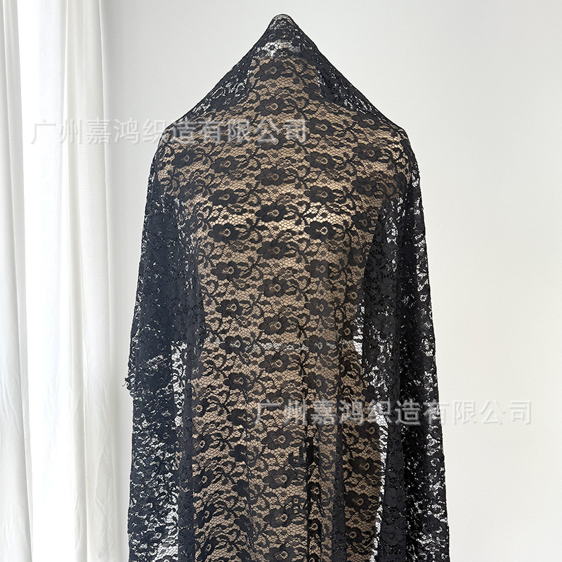 Tejido de encaje elástico de poliamonio, tejido de encaje tridimensional para hacer falda, vestido, tela de base suave y cómoda