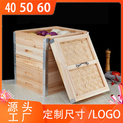 大きいサイズの竹の木の長い型の蒸し器の格を深めます。