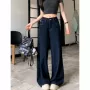 拖地高腰美式秋季牛仔裤