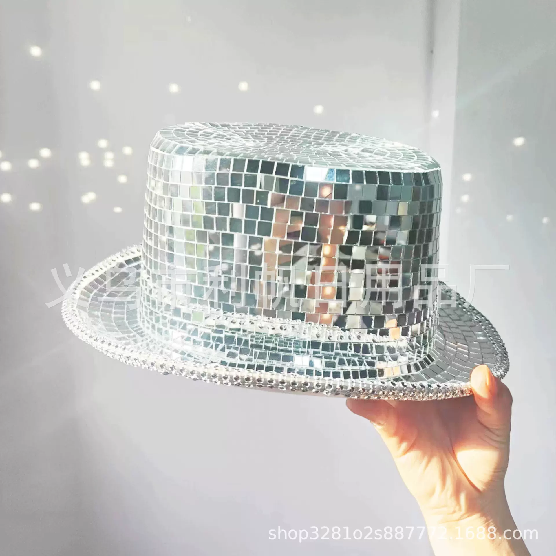 Disco top  Hat迪斯科礼帽全镜面礼帽舞会帽子装饰摆件2025新跨境