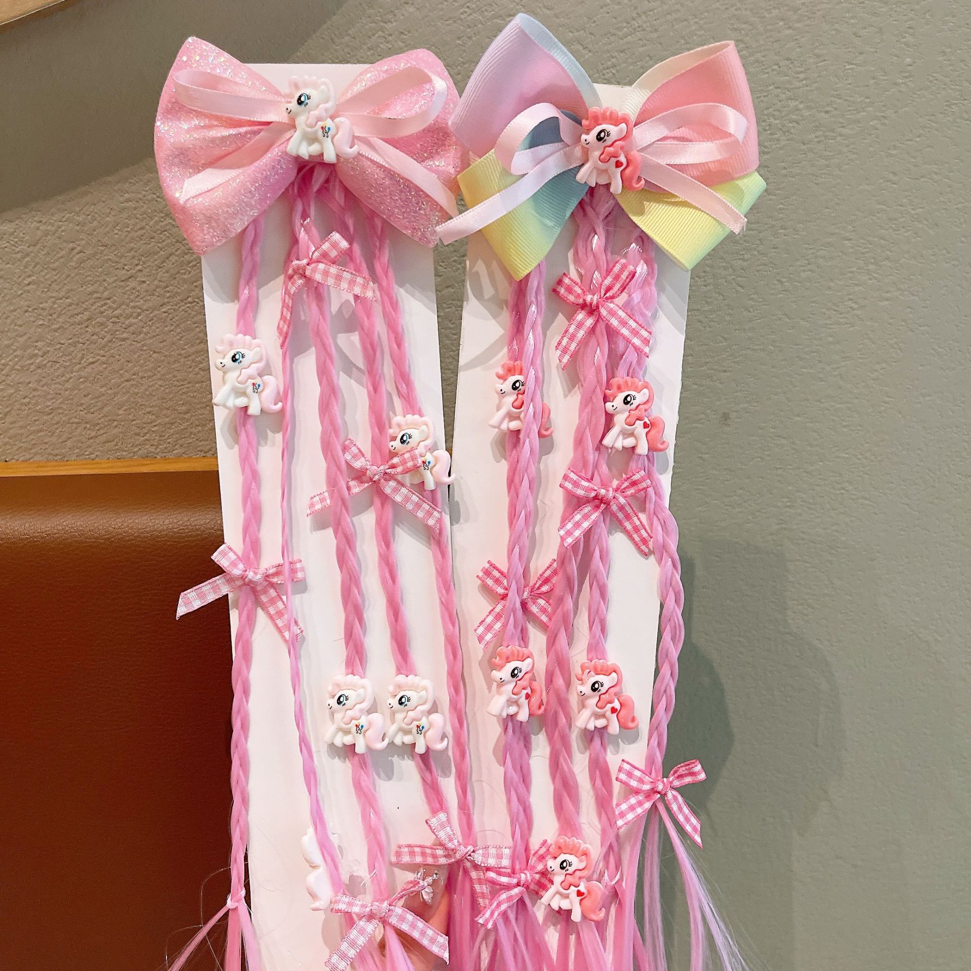 Nuevo niño peluca de cabello de cabello trenzado anillo de cabello chicas lindas paoli trenzado cabello de cola de caballo alta ropa china adornamiento de cabello