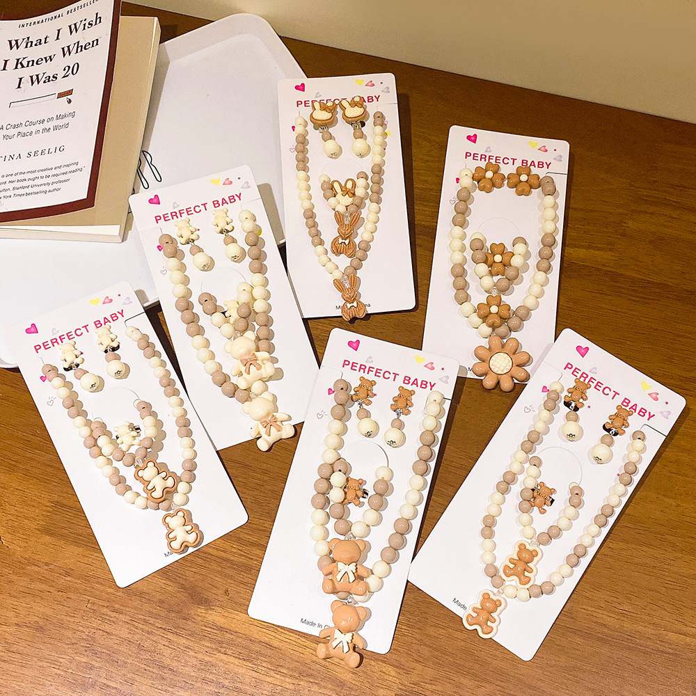 Fashion Cartoon Flower Arylic Resin Handmade Kidu0027S Pendant Necklace