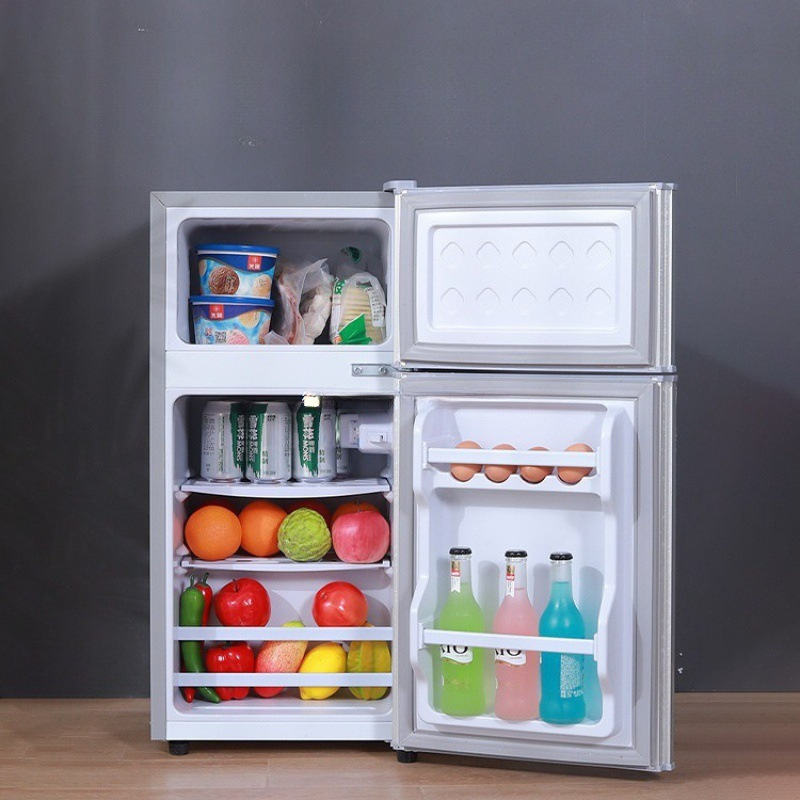 [Delivery to Home] Refrigerator Household Double-Door Small Two-Person Mini Freezer Refrigerated Dormitory Rental Energy-Saving