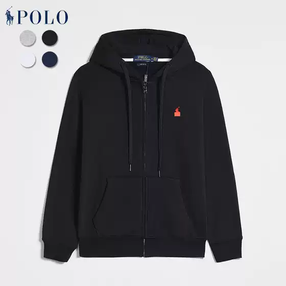 Hot Selling Spring and Autumn Embroidered Pony Logo Long-Sleeved Sweatshirt Men's Casual Solid Color Zipper Pullover Cardigan Sweatshirt