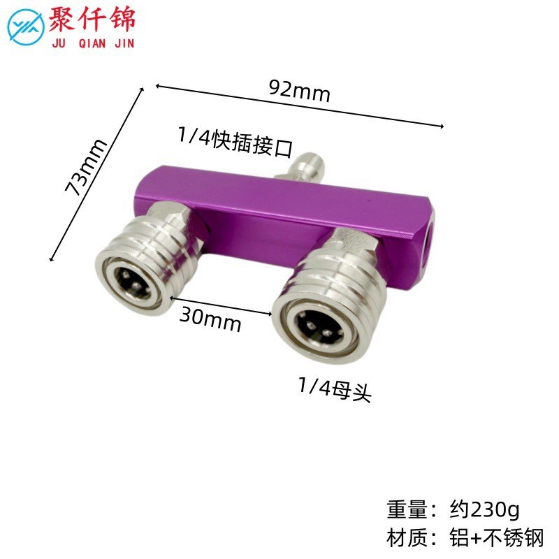 High-Pressure Washer 2-in-1 Dual Nozzle Water Gun Accessories 1/4 Quick-Connect Stainless Steel Purple 3600Psi Car Wash