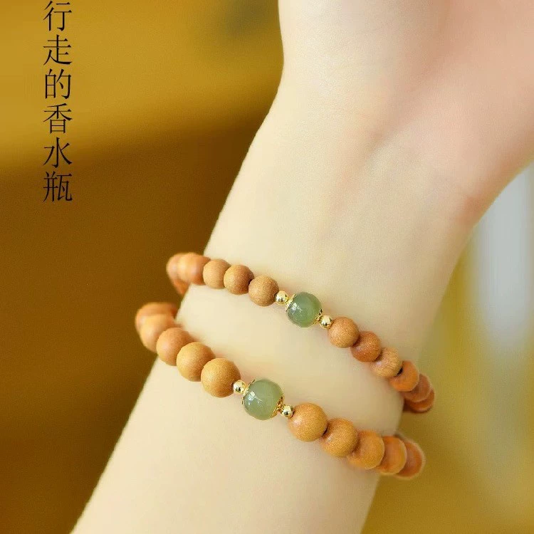 Creative rosary rosewood green sandalwood, bracelet jade, DIY, 8mm