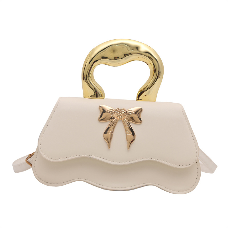 Bolso de arco ondulado damas 2024 nuevo otoño invierno bolso de hombro color caramelo estilo extranjero bolso de mochila elegante