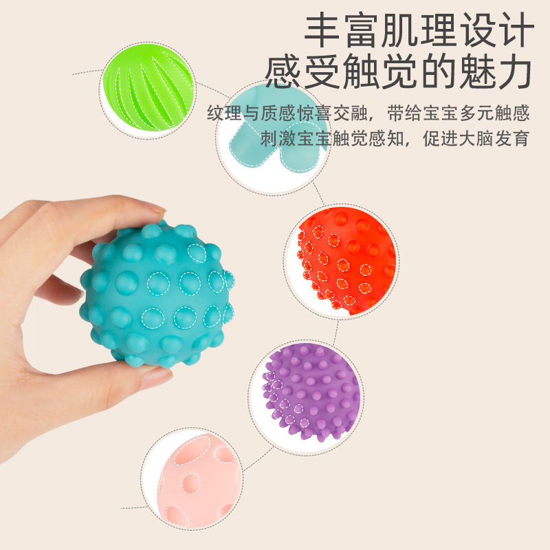 【】寶寶撫觸球觸感球手抓球觸覺感知球類抓握訓練益智軟膠球