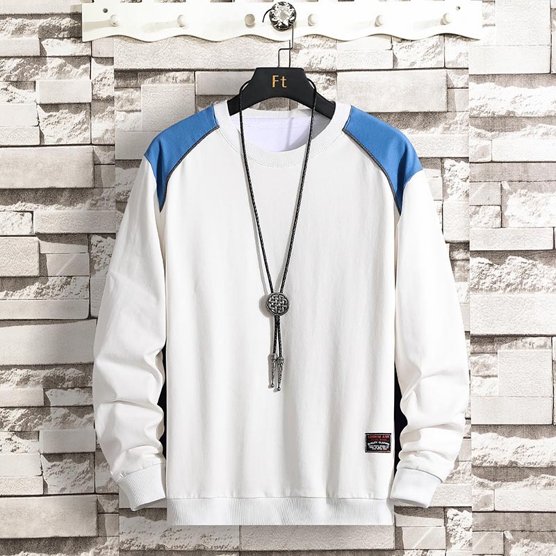 Otoño y invierno de 2020 nueva chaqueta de color sólido suelta camiseta de manga larga camiseta de hombre chaqueta de gran tamaño tendencia de hombre t