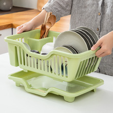 加厚碗碟沥水架厨房双层沥水杯碟碗架托盘果蔬沥水架洗碗碟收纳筐