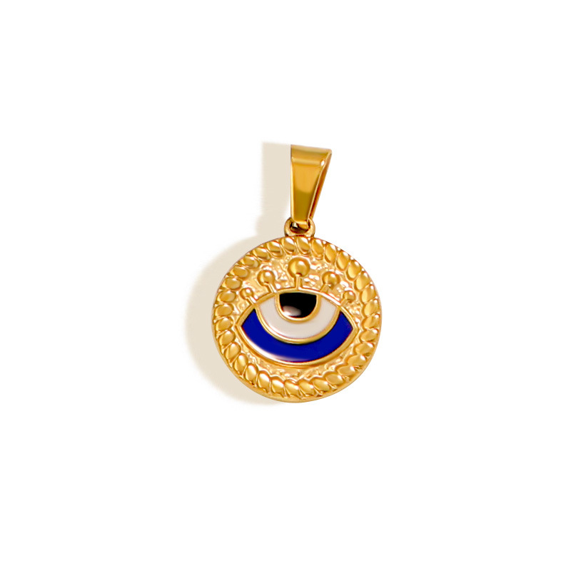 7g Weight Pendant Jewelry Making Type Real Gold Plated Plating Material 1 Piece Quantity Holiday, Daily Occasion 304 Stainless Steel Material Devil's Eye Pattern Unisex Gender Vintage Style, Classic Style Style Waterproof Non Tarnish, Plating Craft Real Gold Plated Devil's Eye 304 Stainless Steel Vintage Style Classic Style Waterproof Non Tarnish 15