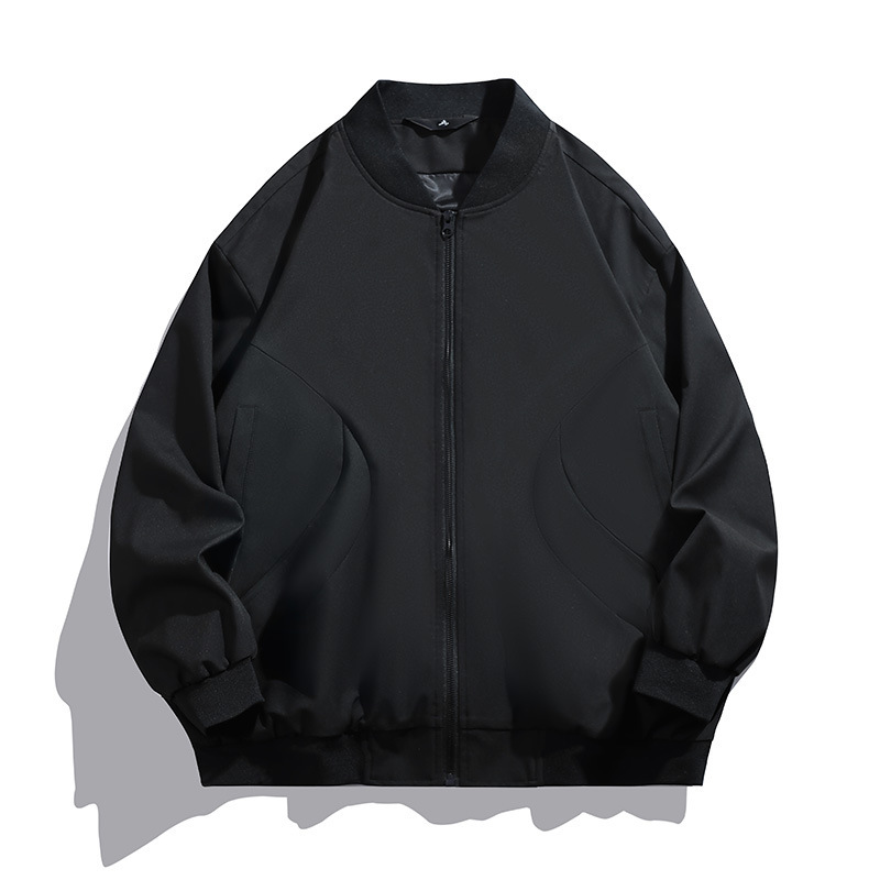 百搭美式休闲飞行员夹克男卡其色休闲外套秋冬弯刀cleanfit棒球服|undefined