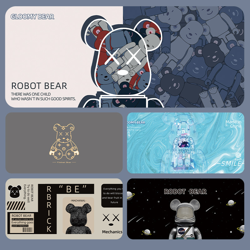 Building Blocks Bear Mouse Pad Oversized Lock Edge Non-slip Laptop Pad Large Violence Bear E-sports Keyboard Pad Table Mat