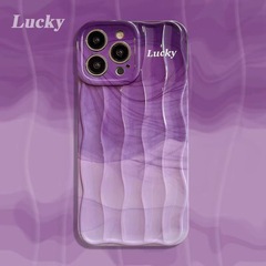 ins紫色漸變暈染適用蘋果12/13PM手機殼iPhone14ProMax新款11女13