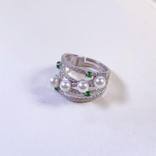S925�y�ʯ4-5mm��ˮ�����ָ����������Ȧ��A������diy����