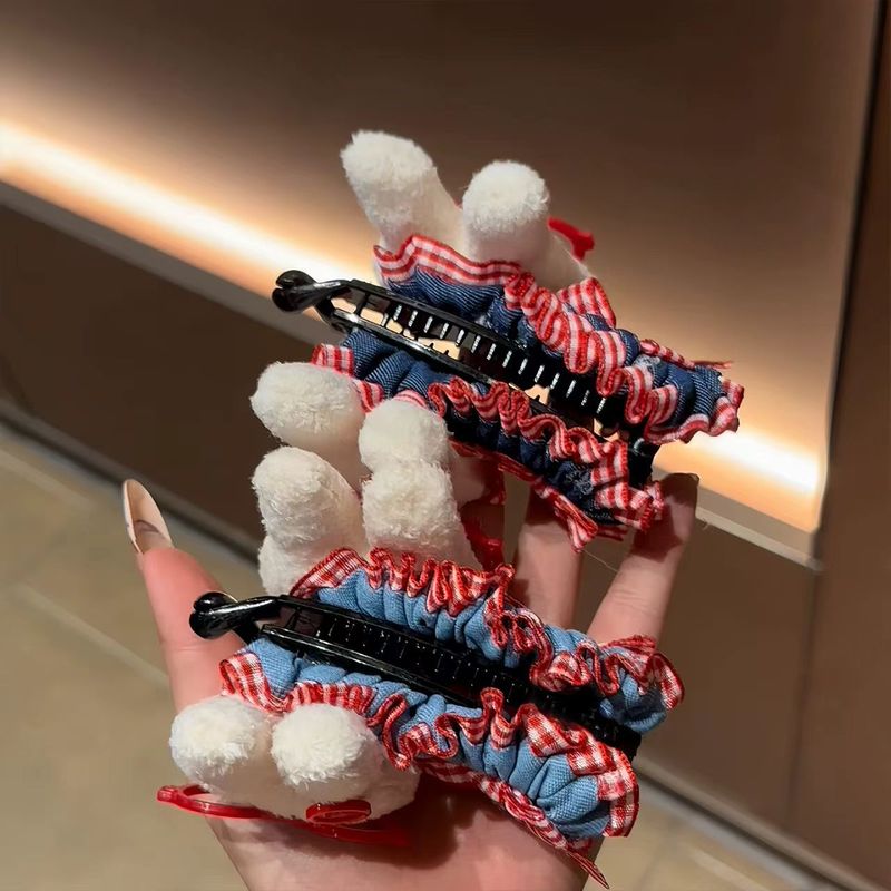 复古红色眼镜米菲兔挂件卡通胸针公仔包包挂件毛绒diy饰品配饰|undefined