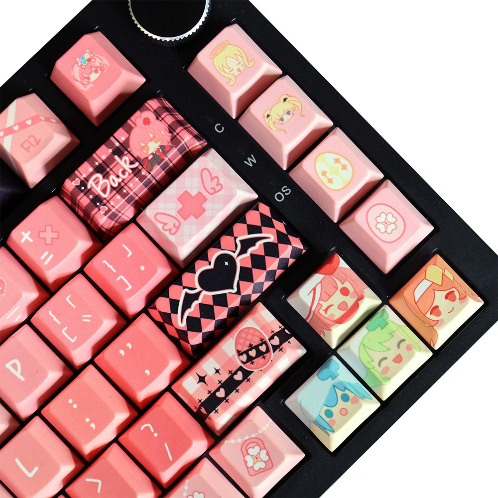 Animation Theme Guardian-Sweetheart Theme Keycaps PBT Material Pattern Clear Characters Five-sided Sublimation Keycaps