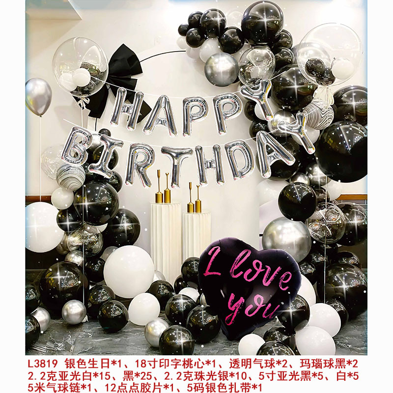 Feliz cumpleaños globo traje fiesta diseño 18 años de edad adulto ceremonia niños y niñas cumpleaños Fondo decoración de la pared globo