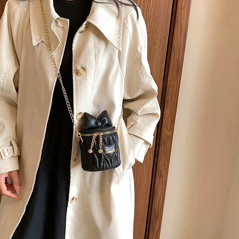 Small children's bag, shoulder bag with bow, lipstick, new collection, Chanel style