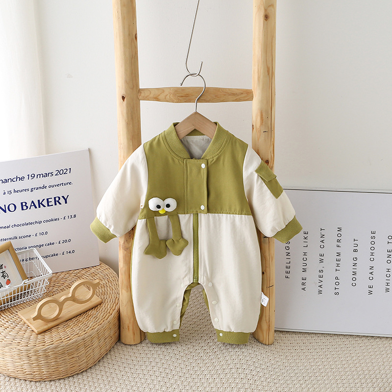 新生嬰兒連體衣春裝滿月百天外出服套裝哈衣可愛洋氣寶寶外套衣服