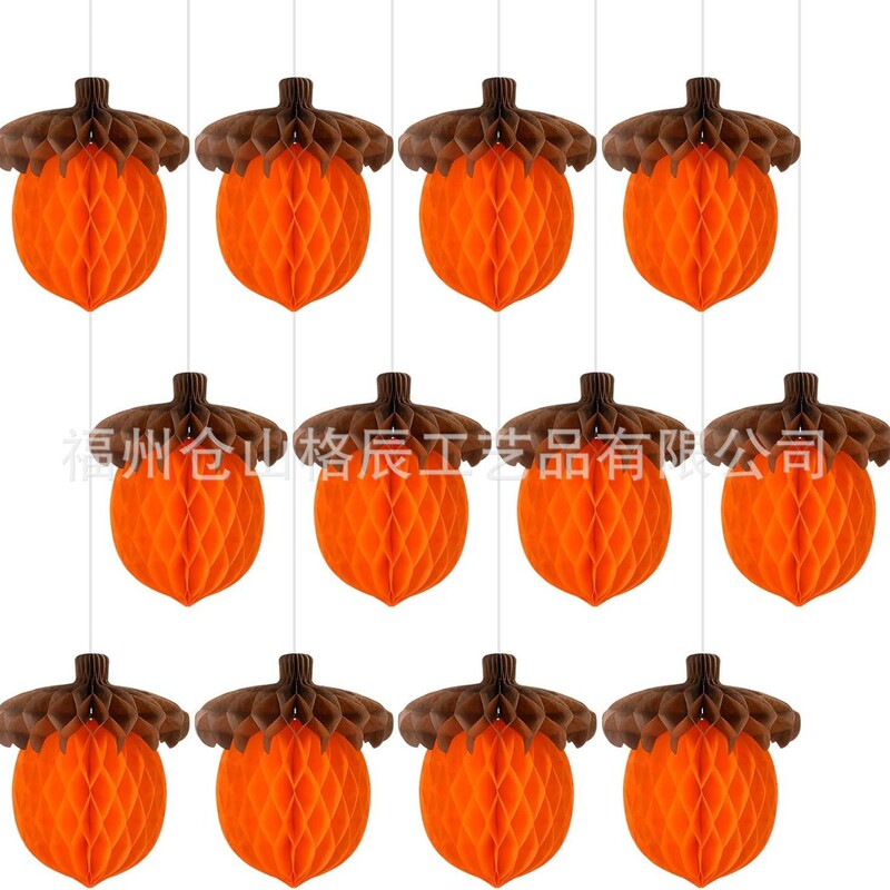 Acorn Honeycomb Ball Decoration Autum Theme Thanksgiving Party Hazelnut Honeycomb Ball Hanging Decorations Kidsren's Birthday Decorations