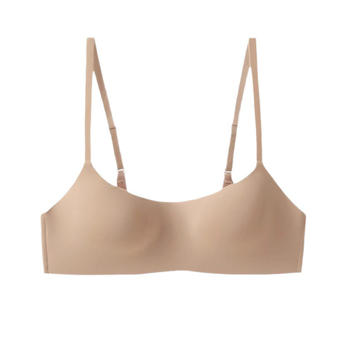 Foundation liquid undergarment for women, skin tone invisible and seamless, small bust shaping, low-cut half-cup summer thin model beautiful back invisible bralette