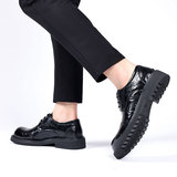 Обувь на платформе для кожаной обуви для отдыха в английском стиле, мужская кожаная хваталка, воловья кожа