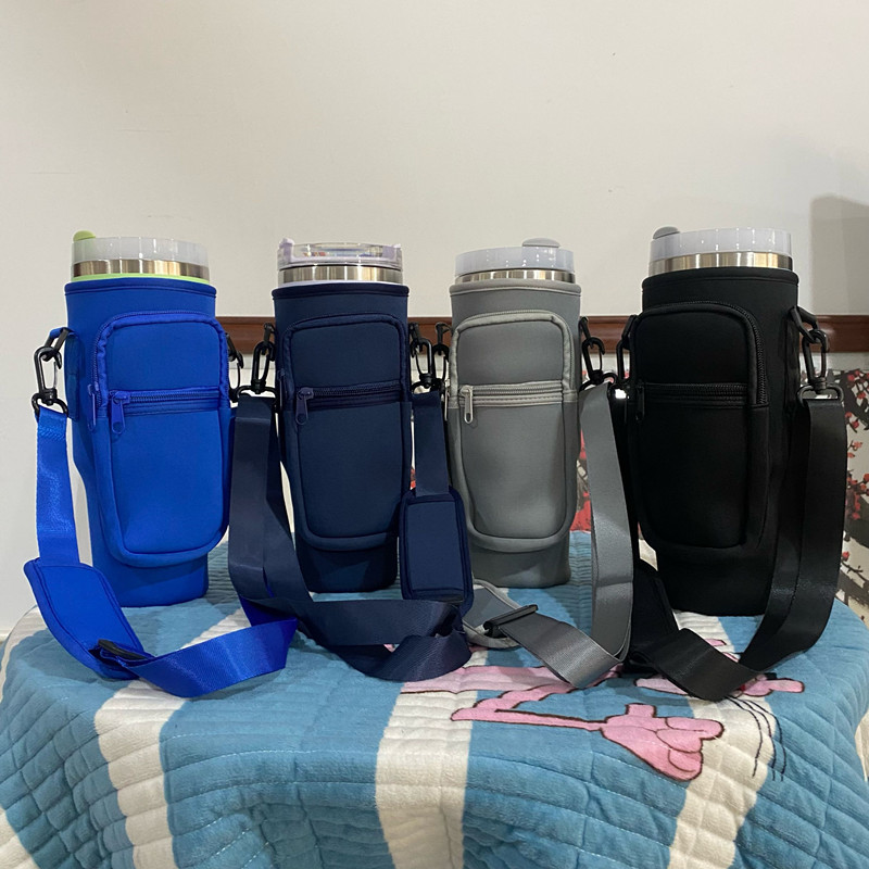 40oz冰霸杯套双口袋车载手柄吸水手机零钱斜挎便携冰霸杯套保护套
