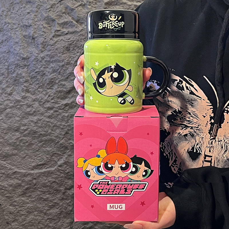 Auténtica licencia Flying Sky policemen taza de cerámica con tapa de taza de agua encantadora taza de café casera regalo de cumpleaños