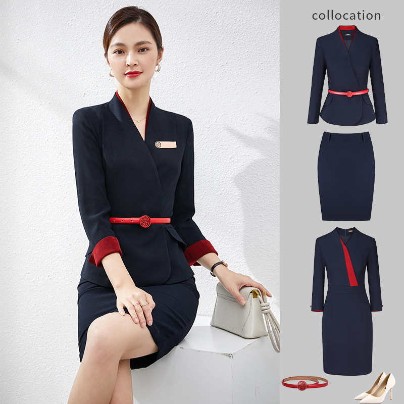 Stewardess dress Professional suit China Southern Airlines Uniform Slim Temperament Hotel Front Desk Beauty Salon Overalls Women