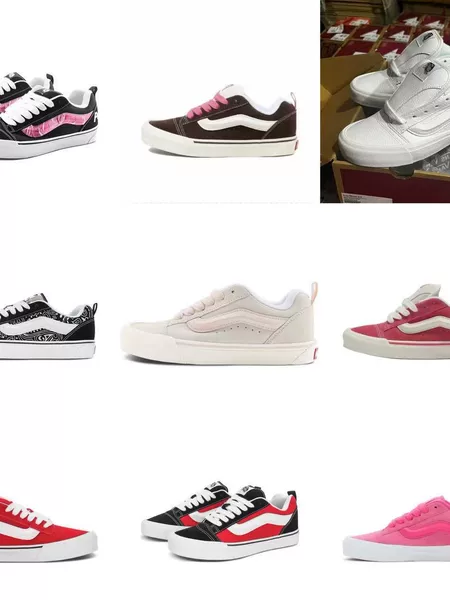 For Foreign Trade, Vans Knu Skool Canvas Shoes for Men and Women, Retro Casual Couple Sports Sneakers