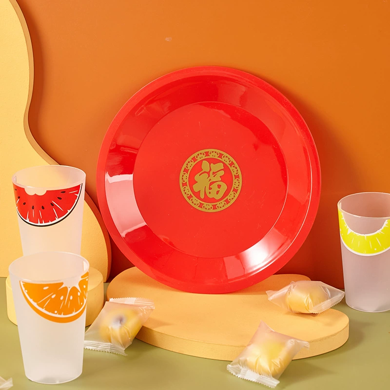 Свадебная тарелка для конфет пластик PP фруктовая ореховая тарелка Сельский праздничный фу персонаж новоселье Новый год 2021 новая фруктовая тарелка