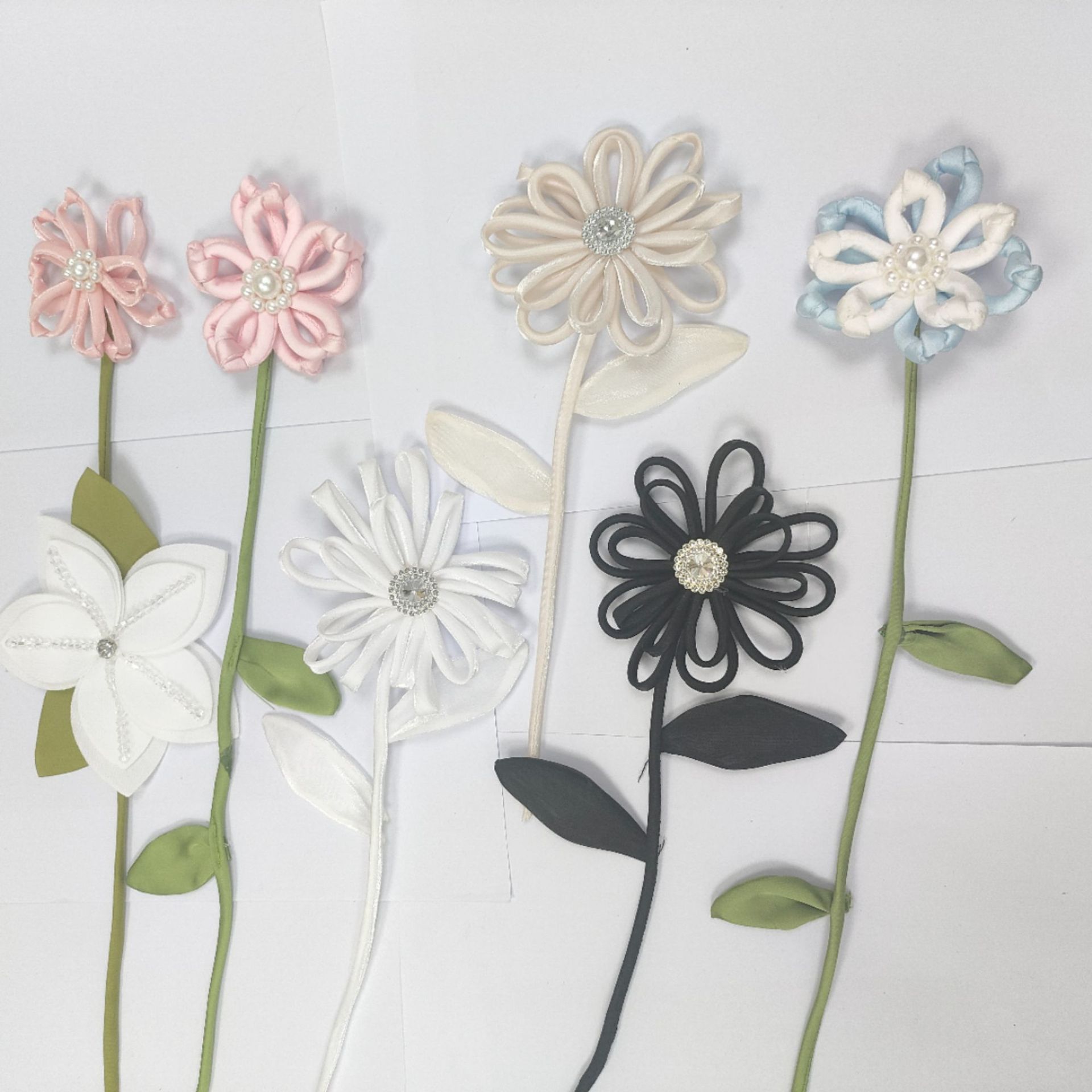 新中式双层立体色丁布艺花朵小清新菊花包包衣服鞋袜装饰辅料配件