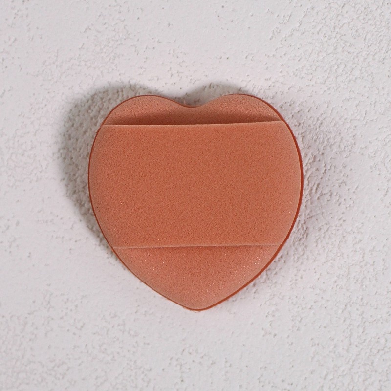 Corazón de dedo pulgar dedo polvo de cojín de aire para secar y húmedo de doble uso de polvo de blindaje facial algodón de maquillaje de alta elasticidad