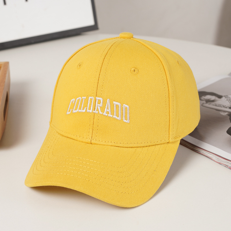 Women's Autumn New Hard Top Baseball Korean Version Fashion Letter Embroidered Wide brim Duck Tongue Hat_voghion.com