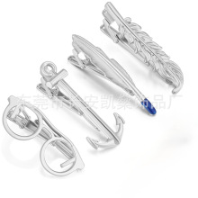 铜 眼镜银色领带夹 镭射激光LOGO船锚金色 羽毛滴油 剪刀领带配饰