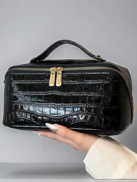 Cross-Border Bark-Patterned Cosmetic Bag European and American Retro Large-Capacity Waterproof Portable Travel Toiletry Bag Cosmetics Storage Bag