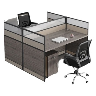 Office desk four-seat combination shatterproof glass office modern screen desk new staff office desk and chair