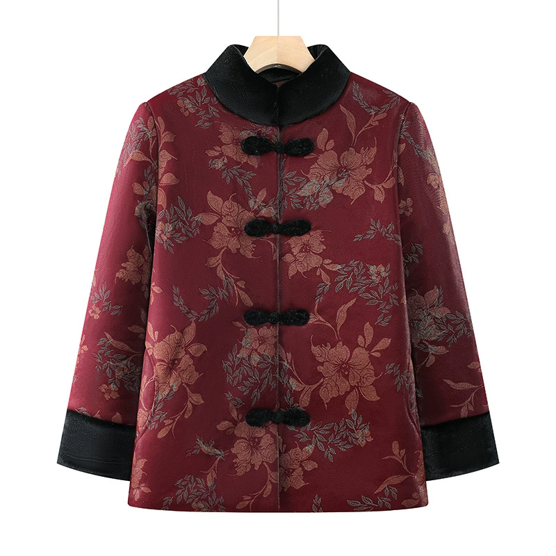 Бабушка зимняя хлопчатобумажная одежда 60 лет среднего и пожилого возраста женская мама одежда старушка бархатная толстая куртка