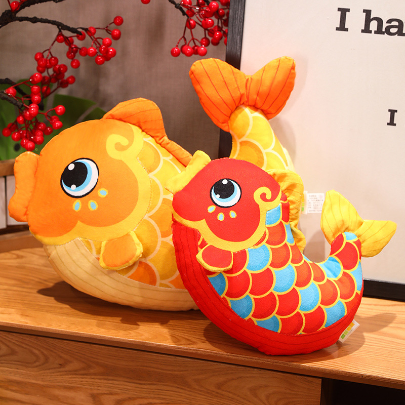 Creativo Koi almohada de mano cálida juguetes de peluche sofá almohada de oficina almohada siesta almohada roja